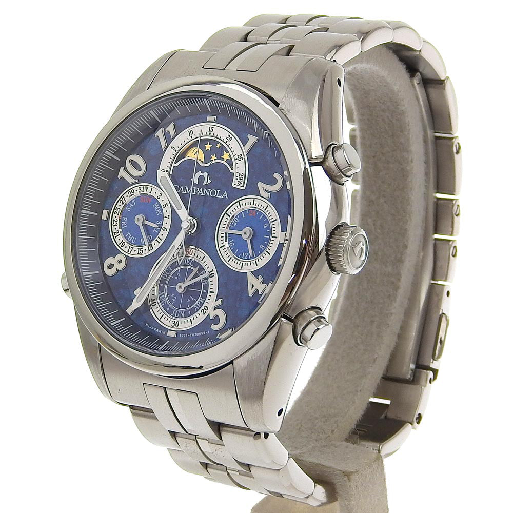CITIZEN Watches Quartz 6771-T010750-TA Stainless Steel blue Moon face Campanola Blue dial mens Used Authentic