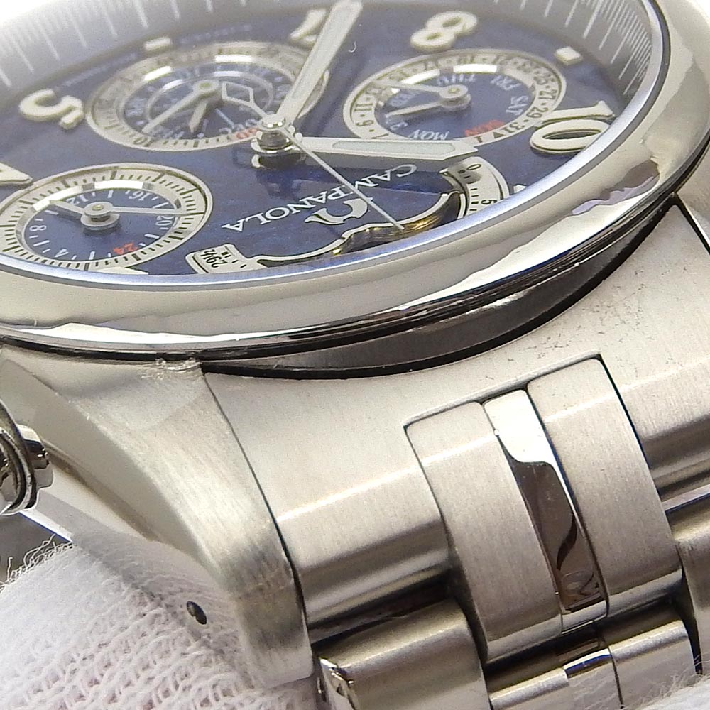 CITIZEN Watches Quartz 6771-T010750-TA Stainless Steel blue Moon face Campanola Blue dial mens Used Authentic