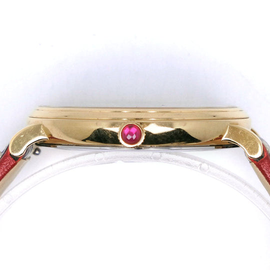 VERSACE Watches Quartz Stainless Steel , Leather gold LOVE White dial Women Used Authentic