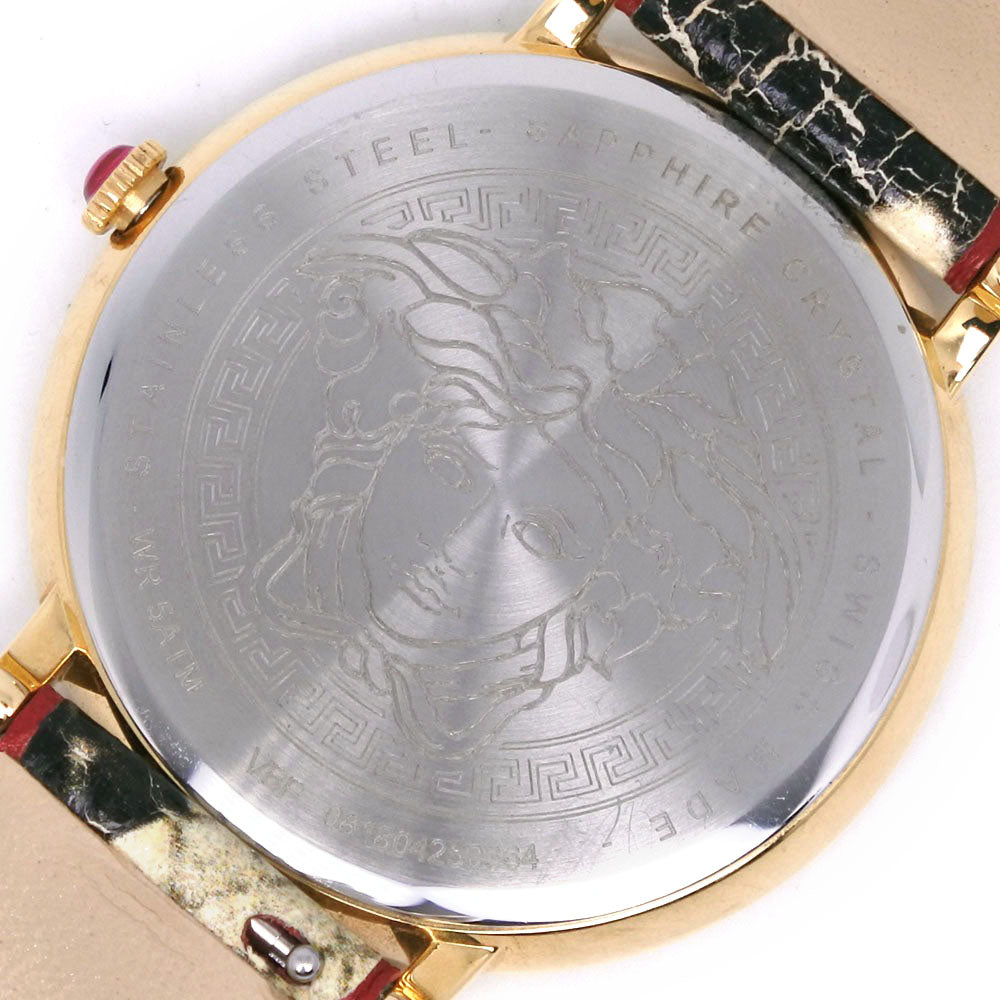 VERSACE Watches Quartz Stainless Steel , Leather gold LOVE White dial Women Used Authentic