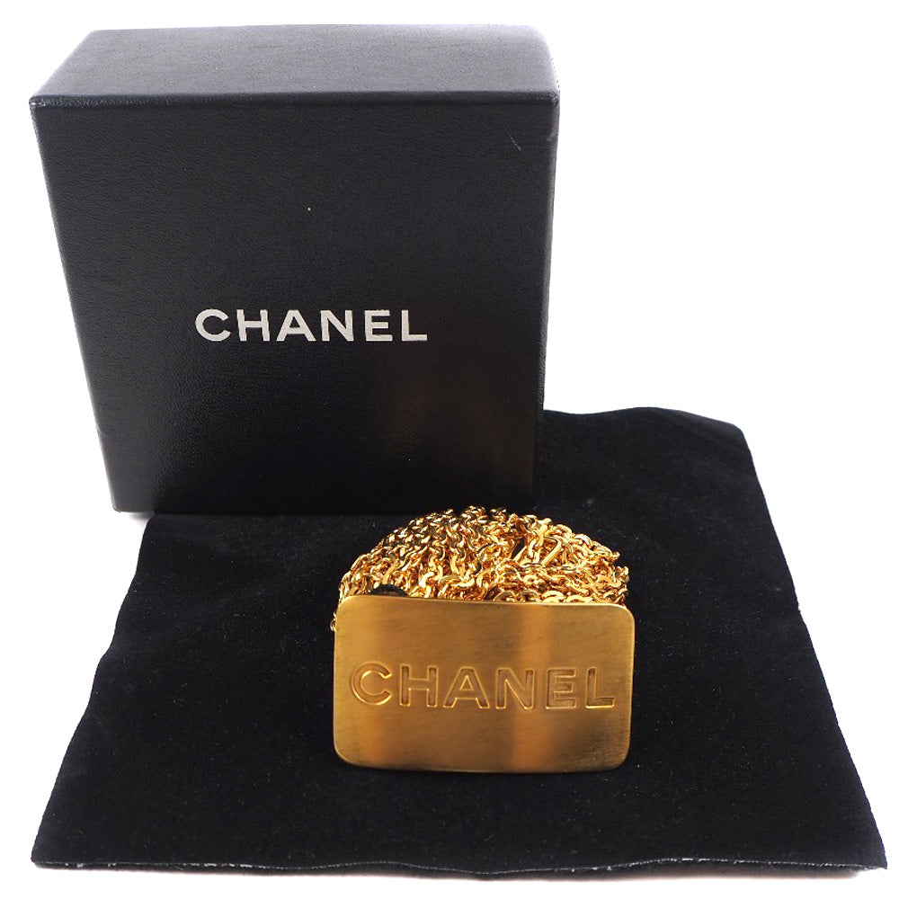 CHANEL belt A07689 Plated Gold gold With logo Chain Women 70 Used Authentic