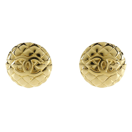 CHANEL Earring Plated Gold gold vintage COCO Mark Matrasse Women Used Authentic