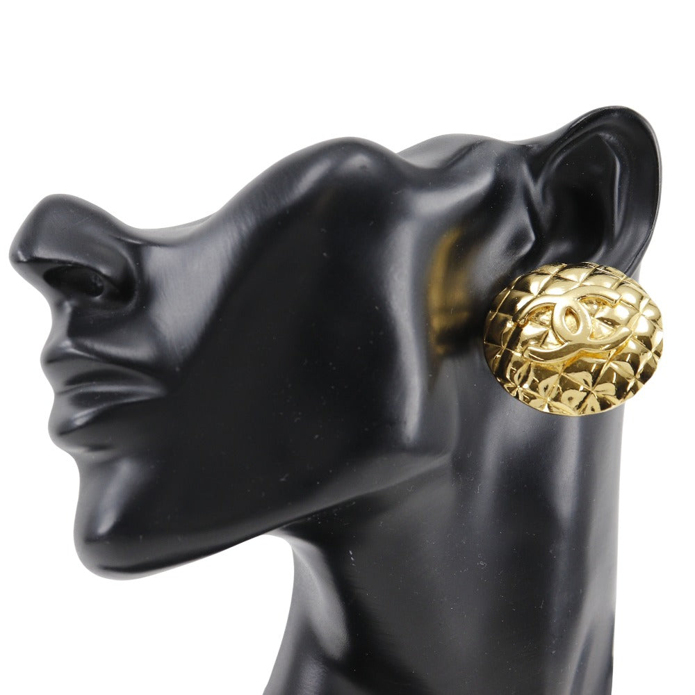 CHANEL Earring Plated Gold gold vintage COCO Mark Matrasse Women Used Authentic