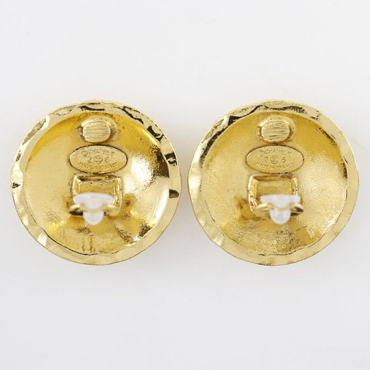 CHANEL Earring Plated Gold gold vintage COCO Mark Matrasse Women Used Authentic