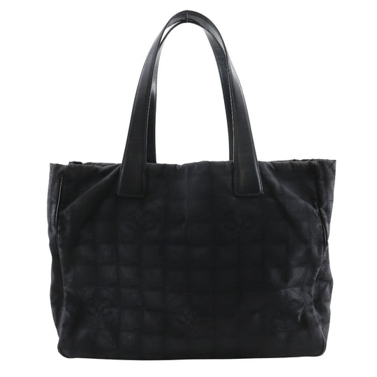 CHANEL Tote Bag A15991 Nylon canvas black New travel line Tote MM Women Used Authentic