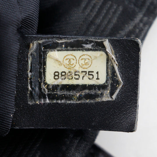 CHANEL Tote Bag A15991 Nylon canvas black New travel line Tote MM Women Used Authentic