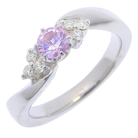 4℃Ring K18 White Gold, Diamond, Amethyst Silver Women Used Authentic