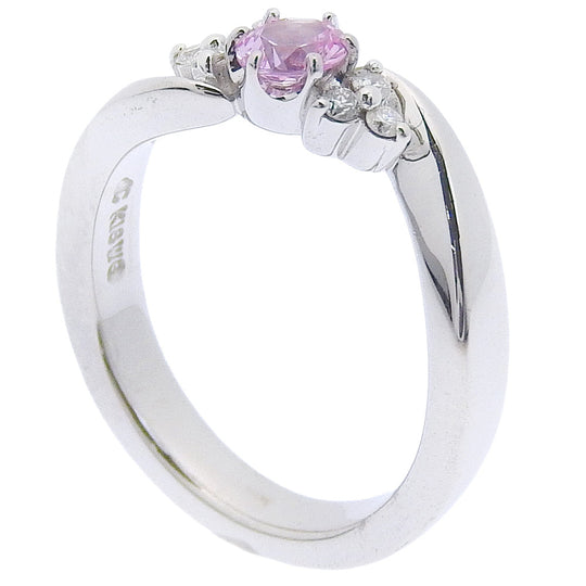 4℃Ring K18 White Gold, Diamond, Amethyst Silver Women Used Authentic