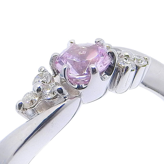4℃Ring K18 White Gold, Diamond, Amethyst Silver Women Used Authentic