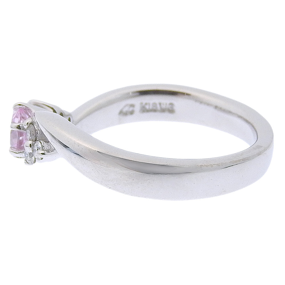 4℃Ring K18 White Gold, Diamond, Amethyst Silver Women Used Authentic