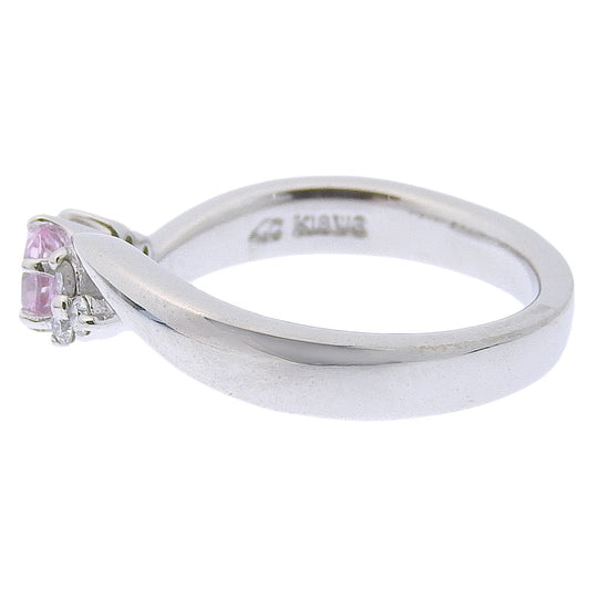 4℃Ring K18 White Gold, Diamond, Amethyst Silver Women Used Authentic