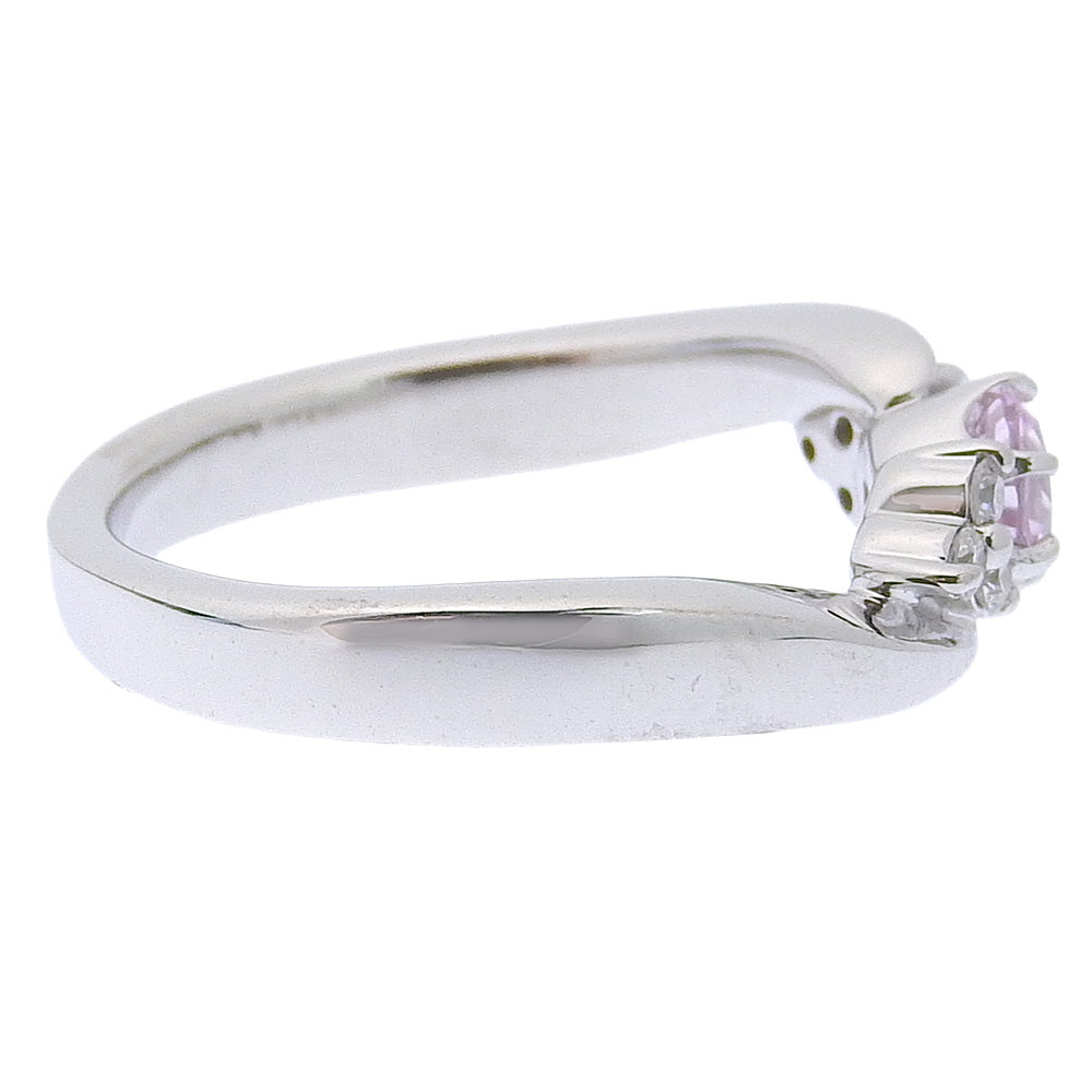 4℃Ring K18 White Gold, Diamond, Amethyst Silver Women Used Authentic