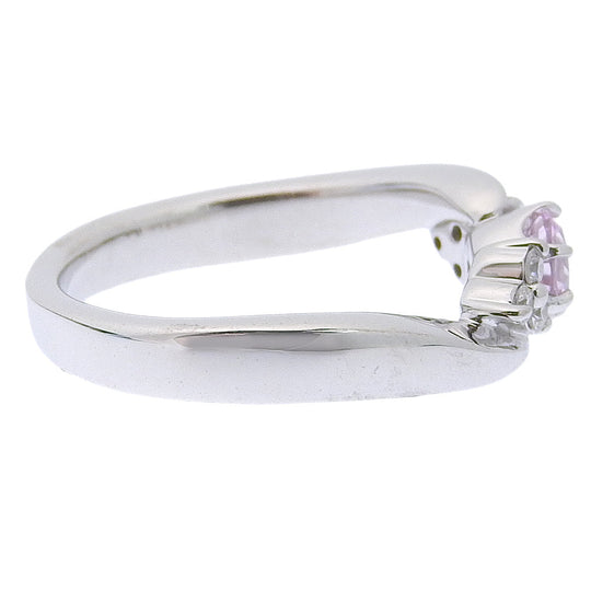 4℃Ring K18 White Gold, Diamond, Amethyst Silver Women Used Authentic