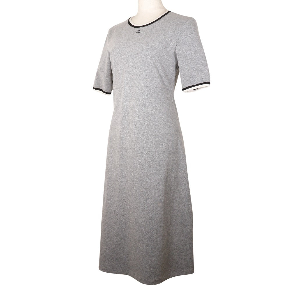 CHANEL one piece P11147V06479 Nylon, Polyurethane, Polyamide gray COCO Mark Women 38 Used Authentic