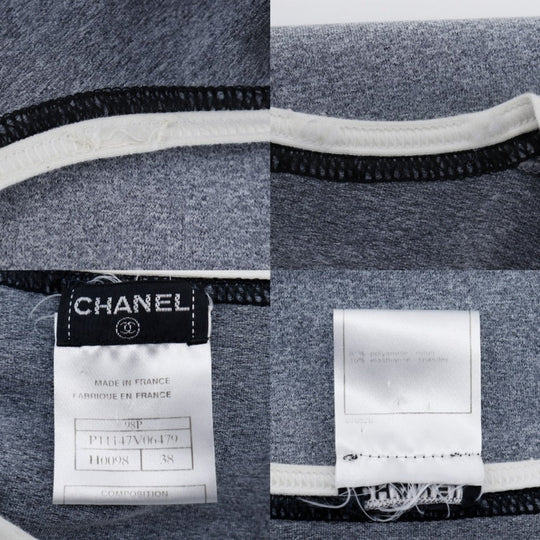CHANEL one piece P11147V06479 Nylon, Polyurethane, Polyamide gray COCO Mark Women 38 Used Authentic