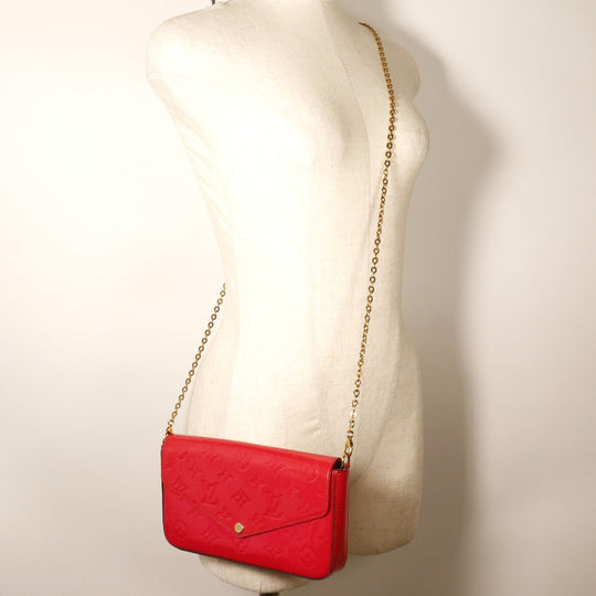 LOUIS VUITTON Shoulder Bag M61787 Monogram Vernis pink Chain wallet Pochette wallet Felice Women Used Authentic