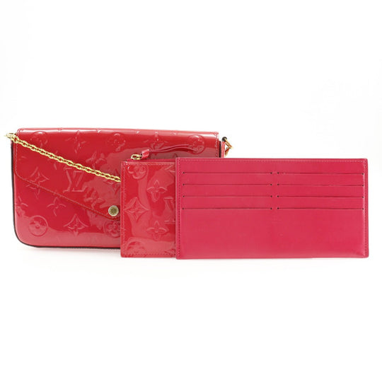 LOUIS VUITTON Shoulder Bag M61787 Monogram Vernis pink Chain wallet Pochette wallet Felice Women Used Authentic