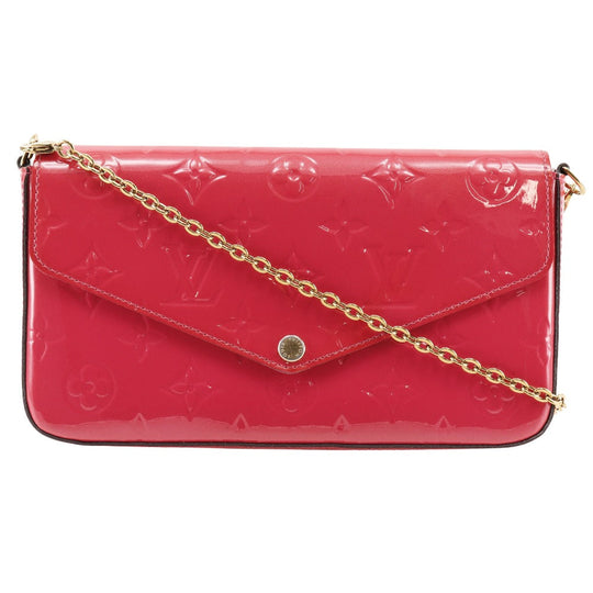 LOUIS VUITTON Shoulder Bag M61787 Monogram Vernis pink Chain wallet Pochette wallet Felice Women Used Authentic