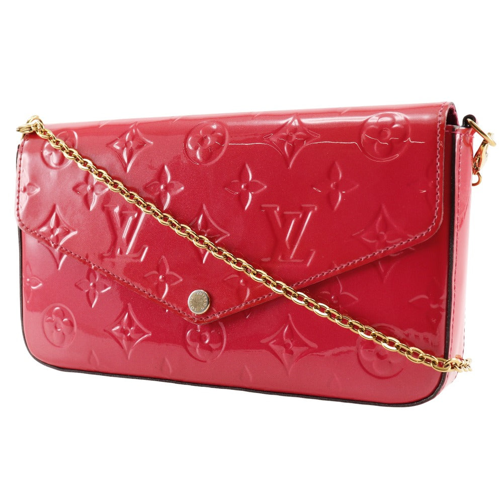 LOUIS VUITTON Shoulder Bag M61787 Monogram Vernis pink Chain wallet Pochette wallet Felice Women Used Authentic
