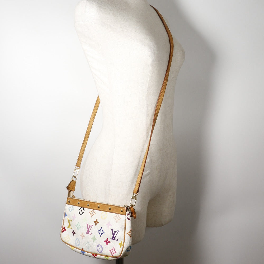 LOUIS VUITTON Pouch M92649 Monogram multicolor White Accessory pouch Pochette Accessoar Women Used Authentic