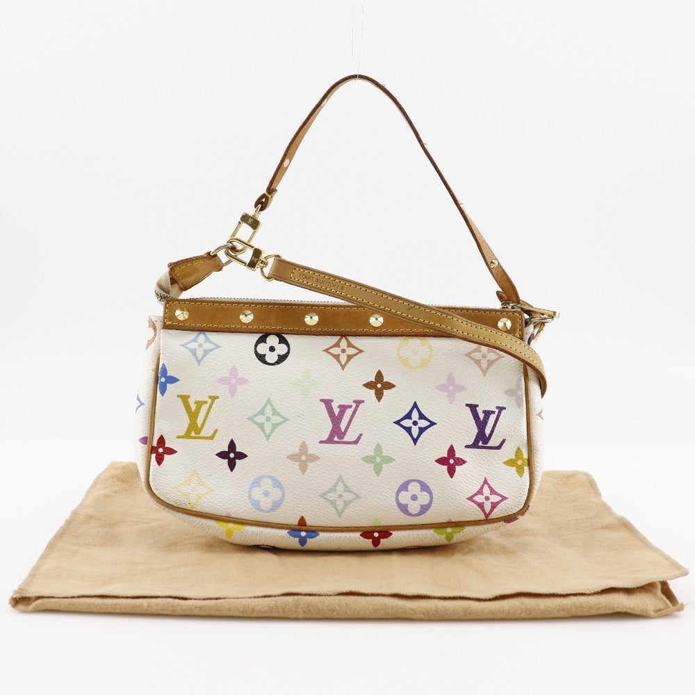 LOUIS VUITTON Pouch M92649 Monogram multicolor White Accessory pouch Pochette Accessoar Women Used Authentic