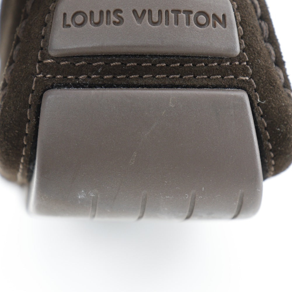 LOUIS VUITTON loafers Suede Brown Driving shoes unisex(Unisex) 6 Used Authentic