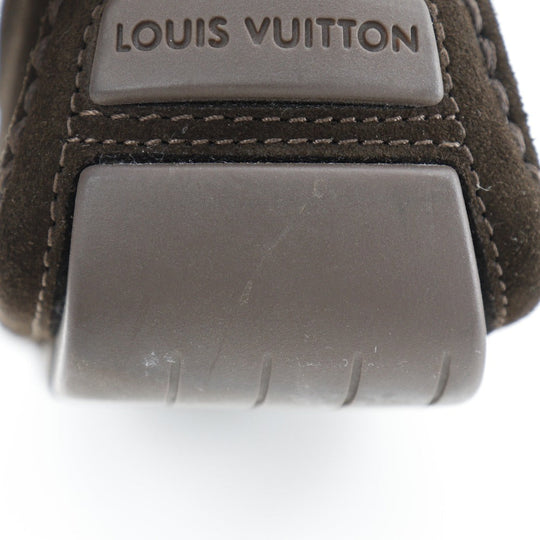 LOUIS VUITTON loafers Suede Brown Driving shoes unisex(Unisex) 6 Used Authentic