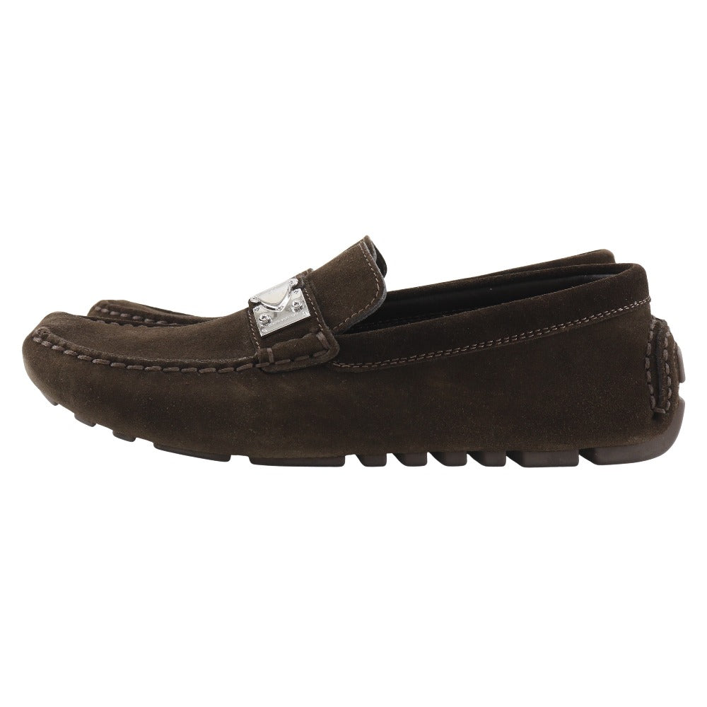 LOUIS VUITTON loafers Suede Brown Driving shoes unisex(Unisex) 6 Used Authentic