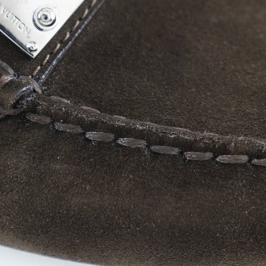 LOUIS VUITTON loafers Suede Brown Driving shoes unisex(Unisex) 6 Used Authentic