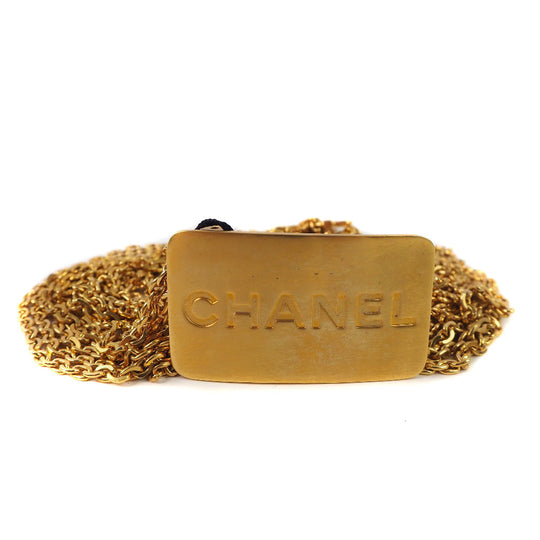 CHANEL belt A07689 Plated Gold gold With logo Chain Women 70 Used Authentic