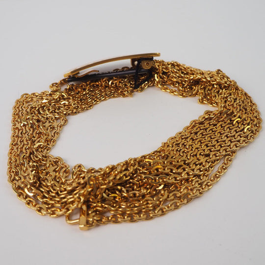CHANEL belt A07689 Plated Gold gold With logo Chain Women 70 Used Authentic