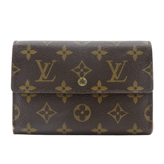 LOUIS VUITTON Tri-fold wallet M61202 Monogram canvas Brown Porto Tresol Etui Papie unisex(Unisex) Used Authentic