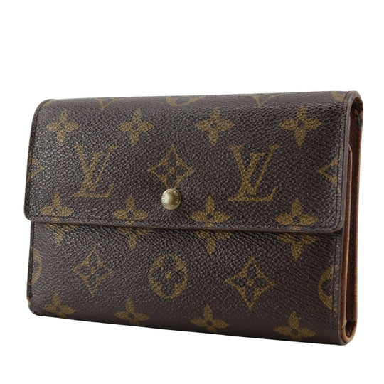 LOUIS VUITTON Tri-fold wallet M61202 Monogram canvas Brown Porto Tresol Etui Papie unisex(Unisex) Used Authentic