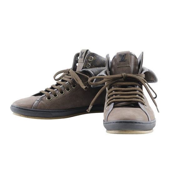 LOUIS VUITTON sneakers leather Brown Monogram High cut Blair line Women 37 Used Authentic