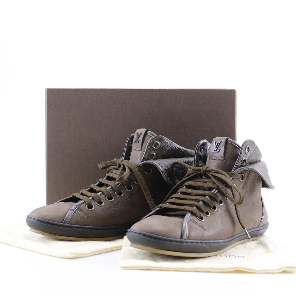 LOUIS VUITTON sneakers leather Brown Monogram High cut Blair line Women 37 Used Authentic