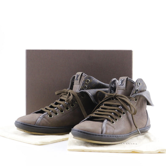 LOUIS VUITTON sneakers leather Brown Monogram High cut Blair line Women 37 Used Authentic