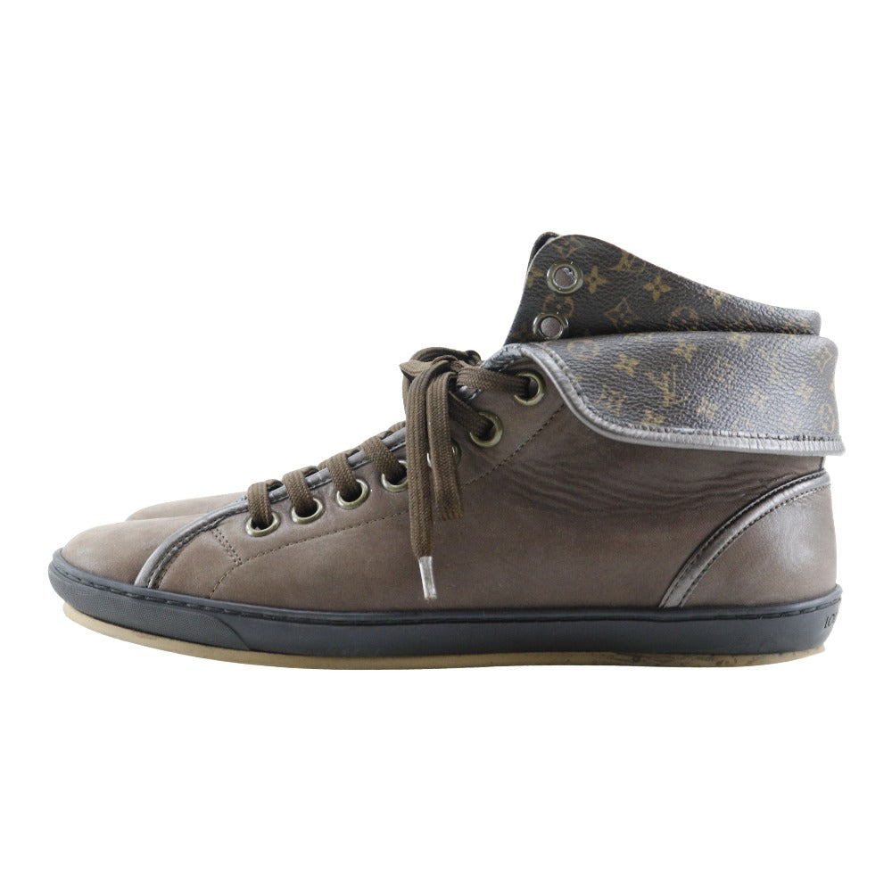 LOUIS VUITTON sneakers leather Brown Monogram High cut Blair line Women 37 Used Authentic