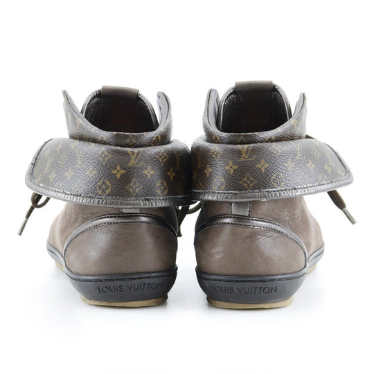 LOUIS VUITTON sneakers leather Brown Monogram High cut Blair line Women 37 Used Authentic