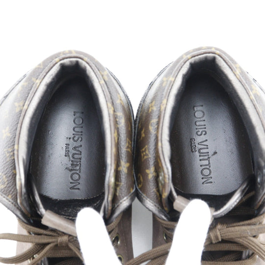 LOUIS VUITTON sneakers leather Brown Monogram High cut Blair line Women 37 Used Authentic