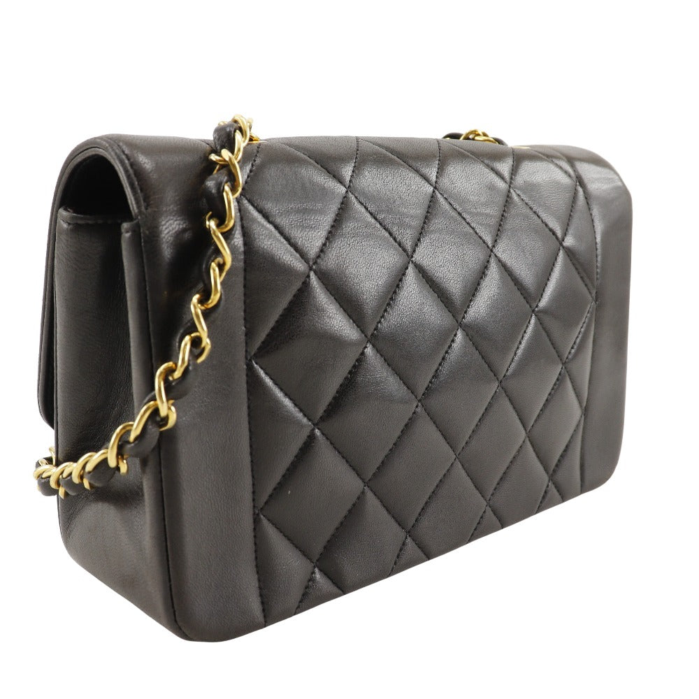 CHANEL Shoulder Bag A01164 lambskin black Matrasse ChainShoulder diana flap 22 Women Used Authentic