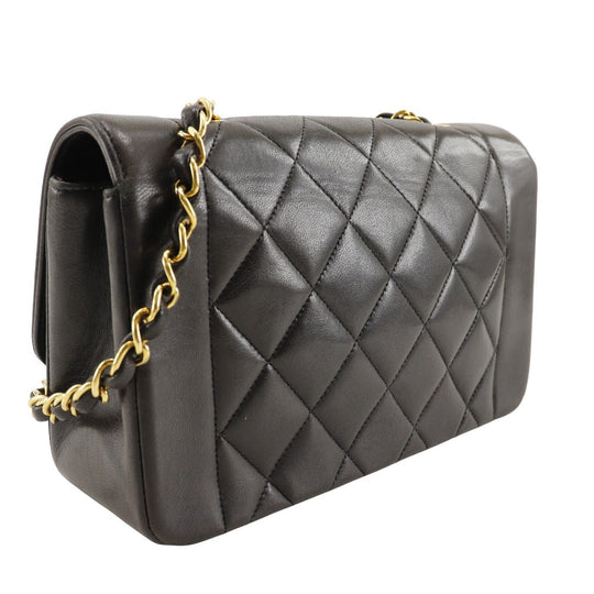 CHANEL Shoulder Bag A01164 lambskin black Matrasse ChainShoulder diana flap 22 Women Used Authentic