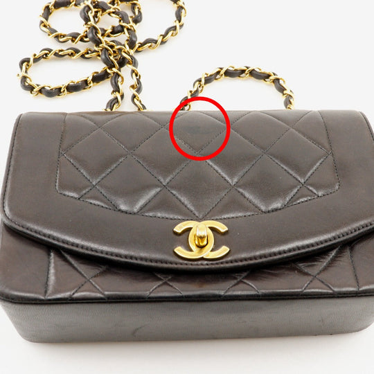 CHANEL Shoulder Bag A01164 lambskin black Matrasse ChainShoulder diana flap 22 Women Used Authentic