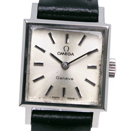 OMEGA Watches Hand Winding Stainless Steel , Embossed Leather Silver cal.1070 Geneva Silver dial Women Used Authentic