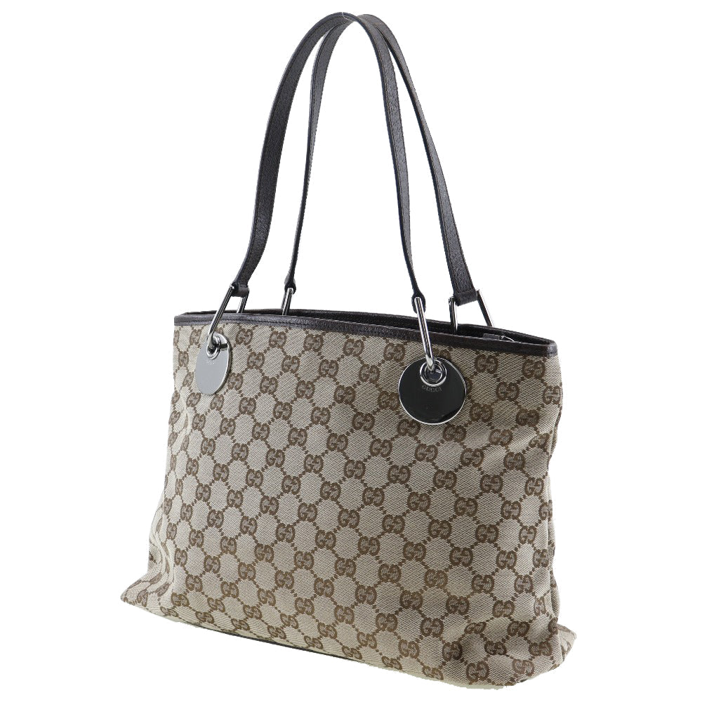 GUCCI Tote Bag 120837 GG canvas Brown Women Used Authentic
