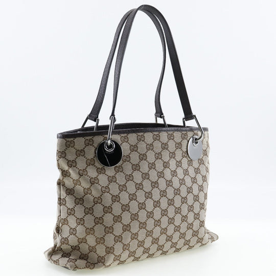 GUCCI Tote Bag 120837 GG canvas Brown Women Used Authentic