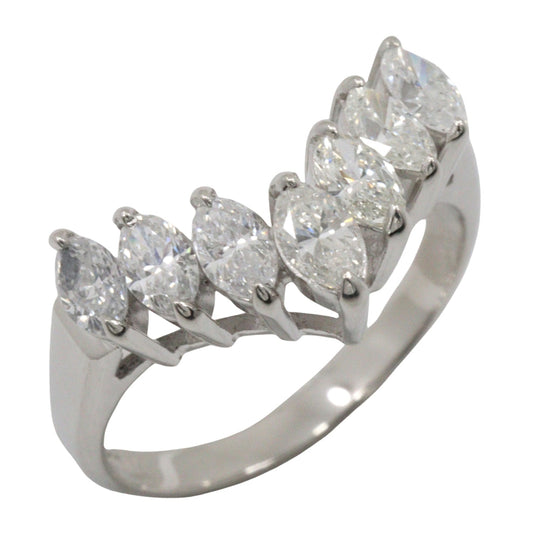 JEWELRY Ring Pt900Platinum, Diamond Silver 7P diamond V character