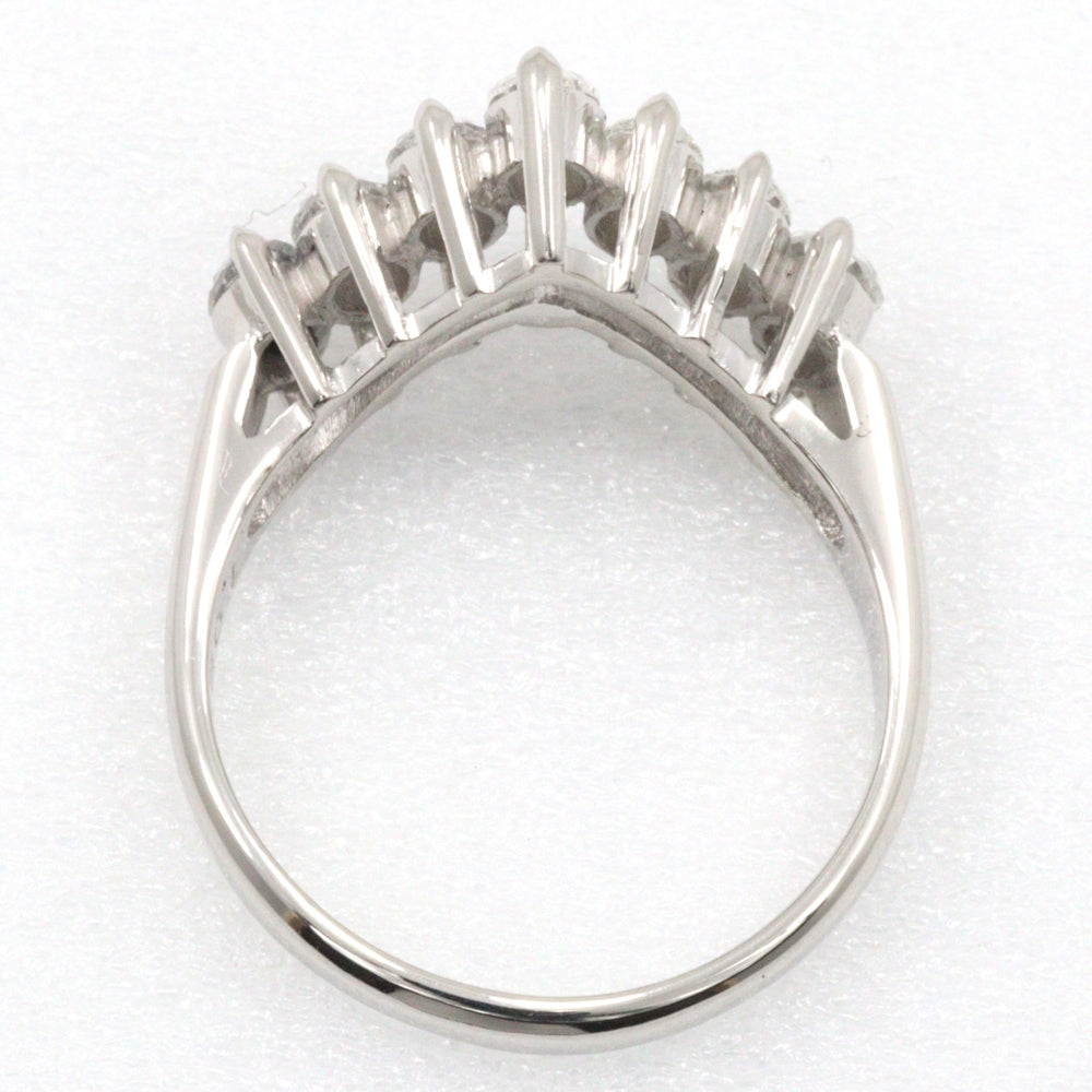 JEWELRY Ring Pt900Platinum, Diamond Silver 7P diamond V character
