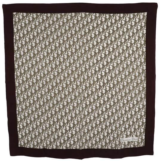 Christian Dior scarf silk Brown Trotter Women Used Authentic