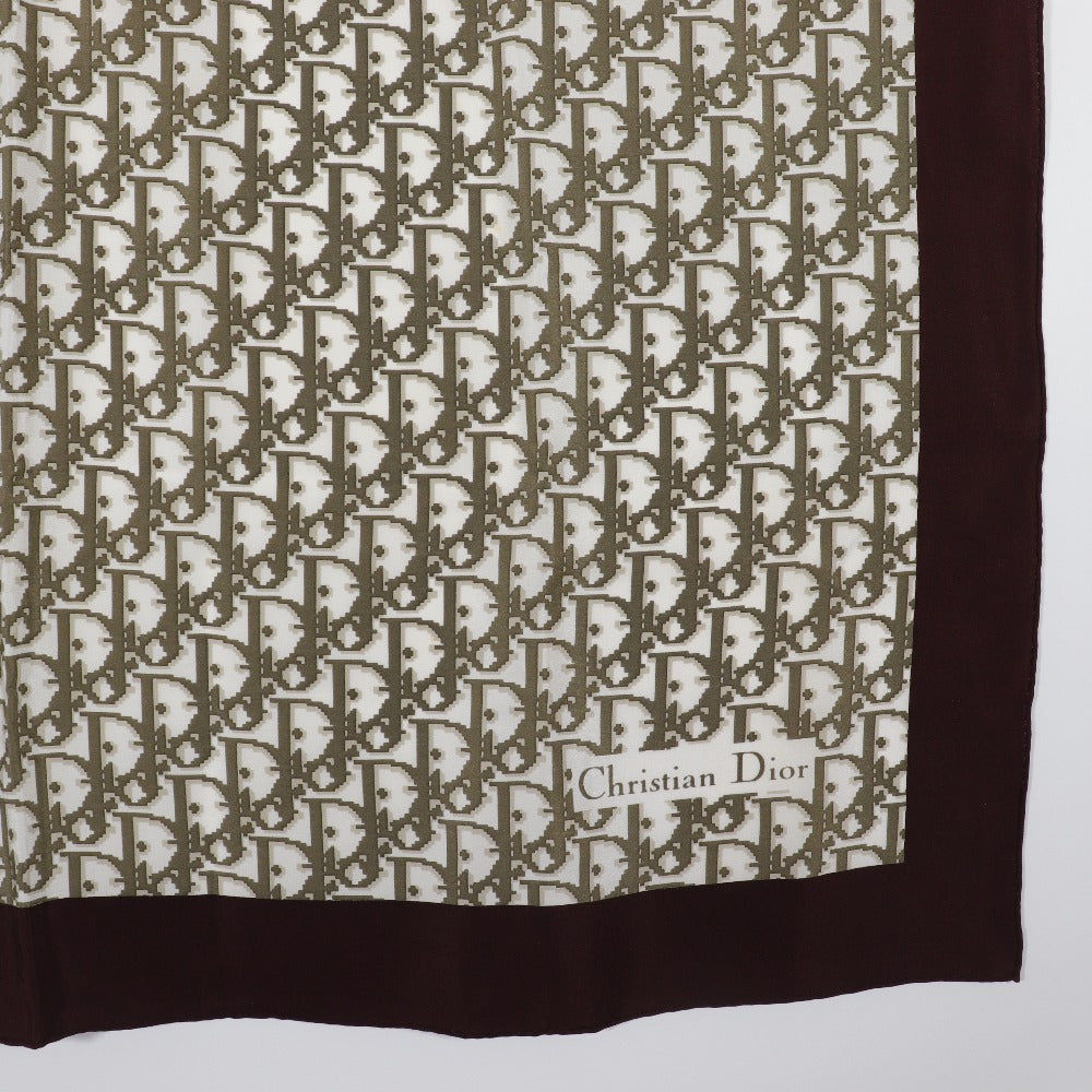 Christian Dior scarf silk Brown Trotter Women Used Authentic
