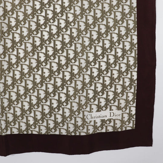 Christian Dior scarf silk Brown Trotter Women Used Authentic